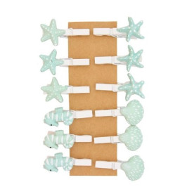 Набор декоративных прищепок Морские ракушки, 12 шт. от Scrapberry's