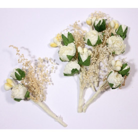 Букетик роз 4 см, белый, 1 шт. от Scrapberry's