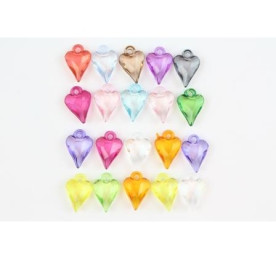 Акрилові прикраси - підвіски Грановані сердечка, 20 шт від Scrapberry's