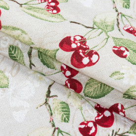 Декоративная ткань лонета, Росалина, вишня, хлопок 60%, 50х70 см, 160 г/м²