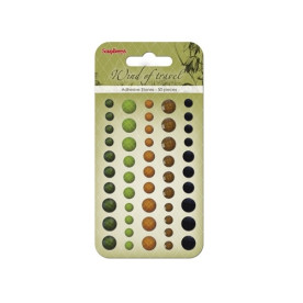 Набір гранованих клейових камінчиків, 50 шт, 5 кольорів Вітер мандрів 1, Scrapberry's