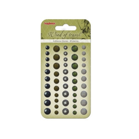 Набір гранованих клейових камінчиків, 50 шт, 5 кольорів Вітер мандрів 2, Scrapberry's