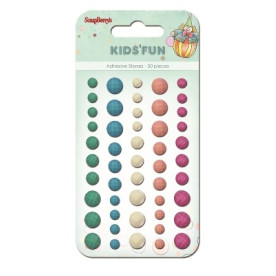 Набір гранованих клейових камінчиків, 50 шт, 5 кольорів Забава, Scrapberry's