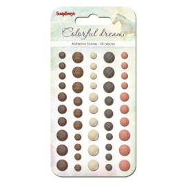 Набор граненых клеевых камушков, 50 шт, 5 цветов Цветные сны 1 от Scrapberry's