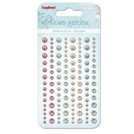 Набір клейових напівперлинок 120 шт, 4 кольори Троянди, Scrapberry's
