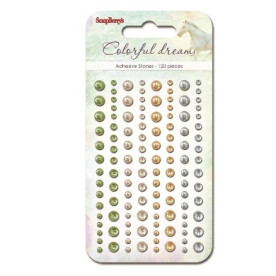 Набір клейових напівперлинок 120 шт, 4 кольори Кольорові сни 1,  Scrapberry's
