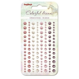 Набір клейових напівперлинок 120 шт, 4 кольори Кольорові сни 2, Scrapberry's