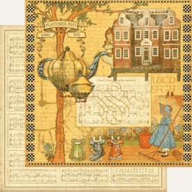 Двосторонній папір для скрапбукінгу 30х30 см Mary, Mary Quite Contrary від Graphic 45