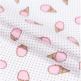 Ситець дитячий, Морозиво, рожевий, щільність 105, 50х30 см, бавовна 100%