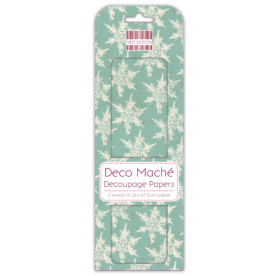 Бумага для декупажа Deco Mache - Blue Snowflake 3 листа 26х37,5 см от First Edition