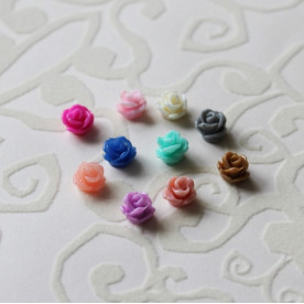 Набор кабошонов Цветы 10 шт. разных цветов.