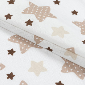 Ситець Зірочки в горошок, коричневі, 130 г/м2, 50х45 см, бавовна 100%