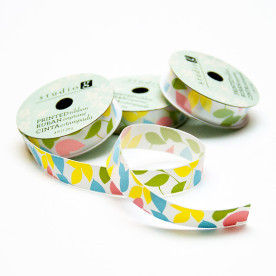 Рулон репсовою стрічки Colorful Leaves 1,2 м, ширина 1,5 см від Hampton Art