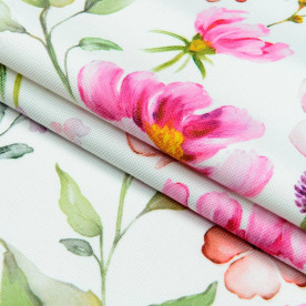 Декоративний нубук, Петек Баскили, квіти акварель, поліестер 100%, 280г / м, 50x70 см