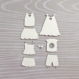 Набор чипбордов, Одежки для девочки, 8 эл.