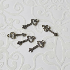Металлическая подвеска "Ключик" 10х25 мм, 5 шт.