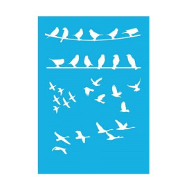 Трафарет "Птицы на проводе" 15*20 см от Фабрика Декора