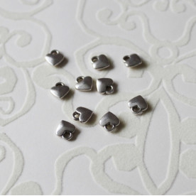 Металлическая подвеска "Сердечко" 7х8 мм, 10 шт.