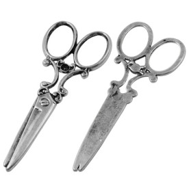 Металлическая подвеска "Ножницы" 61х25 мм.