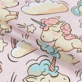 Хлопок Единорожки розовые, 50х55 см, плотность 120 г/м2, хлопок