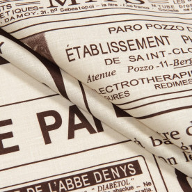 Бязь набивная голд Газета, размер 50х70 см, хлопок 52%, полиэстер 48%, плотность120