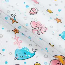 Ситець Морські мешканці, розмір 50х45 см, бавовна 100%, щільність 105 г/м2