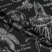 Ткань рогожка, Flora and Fauna, 100% хлопок, черный, 163 г/м2, 50x50 см