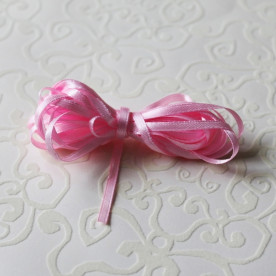 Атласная лента розового цвета, ширина 3 мм, длина - 5 м.