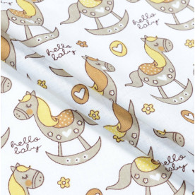 Бязь набивная, Лошадка, плотность 125, 50х40 см, хлопок 100%