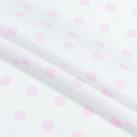 Бязь набивная горошек розовый, хлопок, 50х50 см, плотность 125