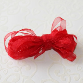 Лента из органзы красного цвета, ширина 6 мм, длина 5 м