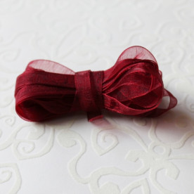 Лента из органзы бордового цвета, ширина 6 мм, длина 5 м