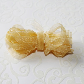 Лента из органзы золотого цвета, ширина 6 мм, длина 5 м