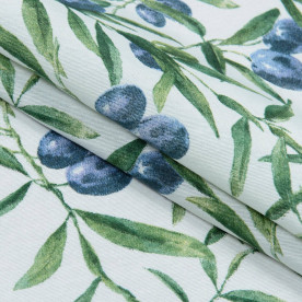 Декоративна тканина, Лонет, оливка, білий, бавовна 50%, 167г / м, 50x70 см