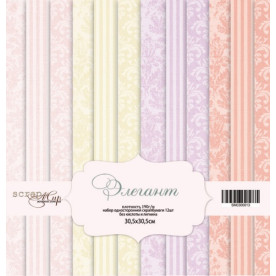 Набір односторонньої паперу 30х30см Елегант 12шт від Scrapmir