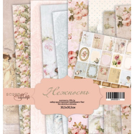 Набор односторонней бумаги 30х30см Нежность 10 листов от Scrapmir