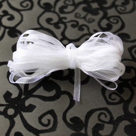 Лента из органзы белого цвета, ширина 3 мм, длина 5 м