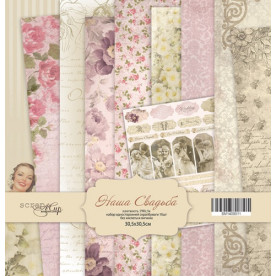 Набір односторонньої паперу 30х30см Наша Весілля 10 листів від Scrapmir