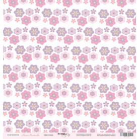 Лист бумаги 30x30 Цветочки из коллекции Наша Малышка от Scrapmir