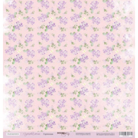 Лист бумаги 30x30 Гортензии из коллекции Сиреневые мечты от Scrapmir