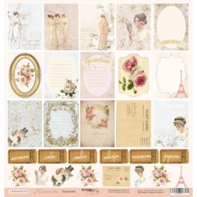 Лист одностороннього паперу 30x30 Картинки з колекції Ніжність від Scrapmir