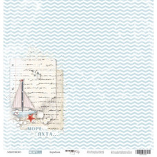 Лист односторонней бумаги 30x30 Кораблик из коллекции Море от Scrapmir