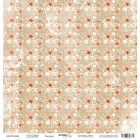 Лист одностороннього паперу 30x30 Мушлі з колекції Море Scrapmir