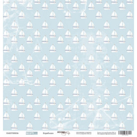 Лист одностороннього паперу 30x30 Кораблики з колекції Море від Scrapmir