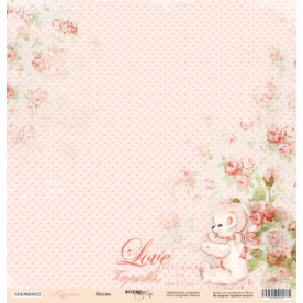 Лист бумаги 30x30 Мишка из коллекции Карамель от Scrapmir