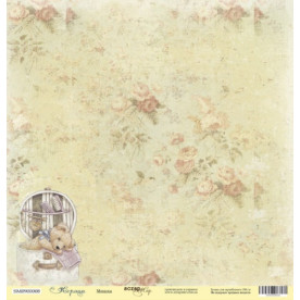 Лист односторонней бумаги, Мишка, Корица, 30x30 см, Scrapmir