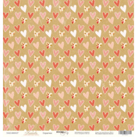 Лист бумаги 30x30 Сердечки из коллекции Любовь  от Scrapmir