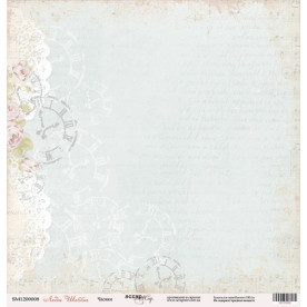 Аркуш паперу 30x30 Годинки з колекції Леді Шеббі від Scrapmir
