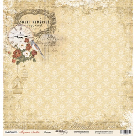 Лист односторонней бумаги 30x30 Птичка из коллекции Музыка Любви  от Scrapmir