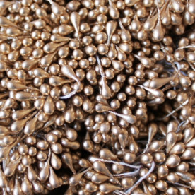 Набір перламутрових тичинок золотистого кольору, 60 головок (30 гілочок)